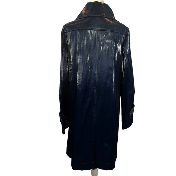 Show stopper! Per Se by Carlisle Blue Coated or Waxed Denim Topper Coat … - Picture 5 of 12